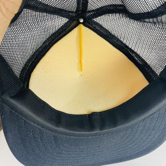Sapp Bros Truck Stop Black Yellow Mesh Snapback Trucker Hat Cap VTG - Picture 10 of 10